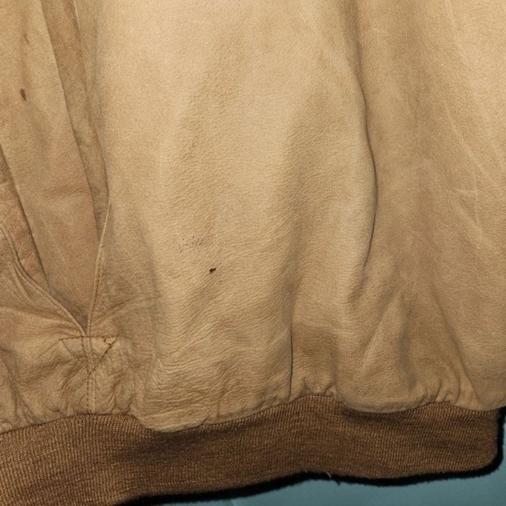 Marlboro Adventure Team Leather Bomber Jacket Map Lined Western Style VTG XL - Picture 11 of 16